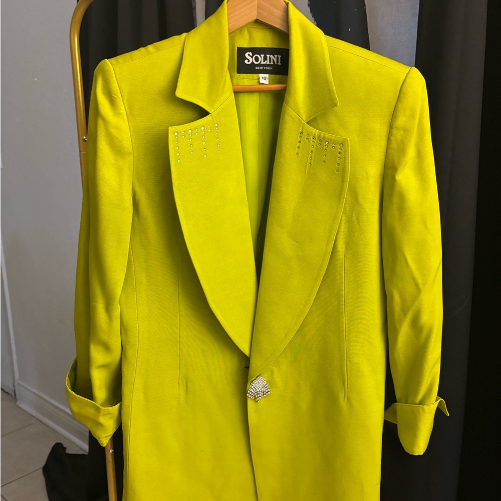 LINI Yellow Sport Coat with Classic Lapel and Slim Fit
